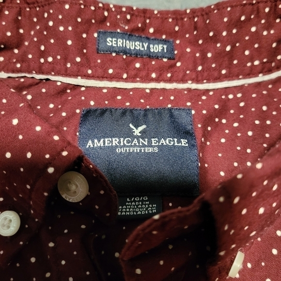 American Eagle Seriously Soft Oxford Long Sleeve Button Up Shirt Mens Size Large - Picture 2 of 5